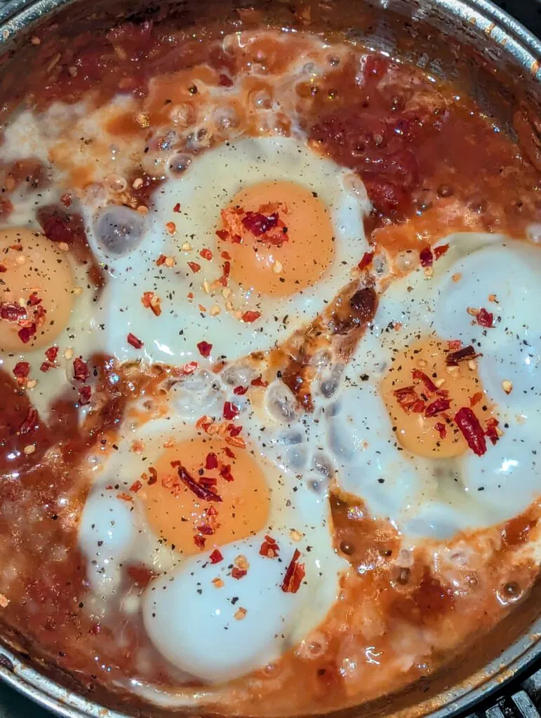 cooking shakshuka