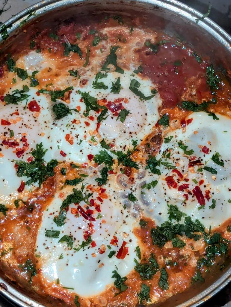 garnished shakshouka