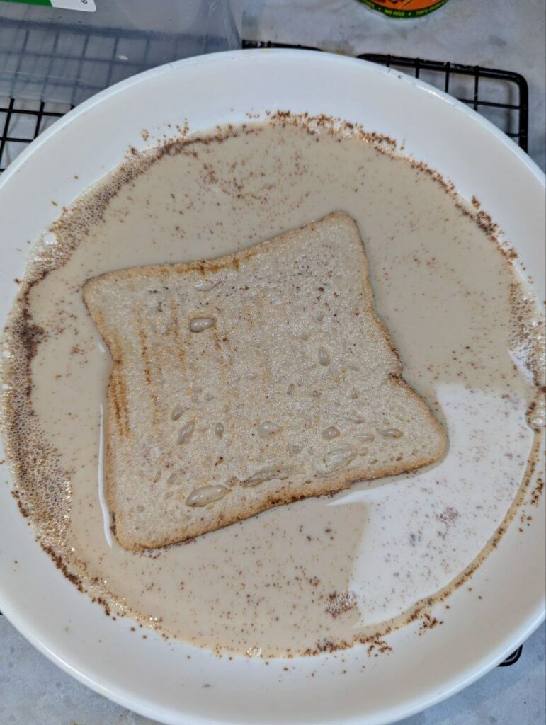 soaking french toast in custard
