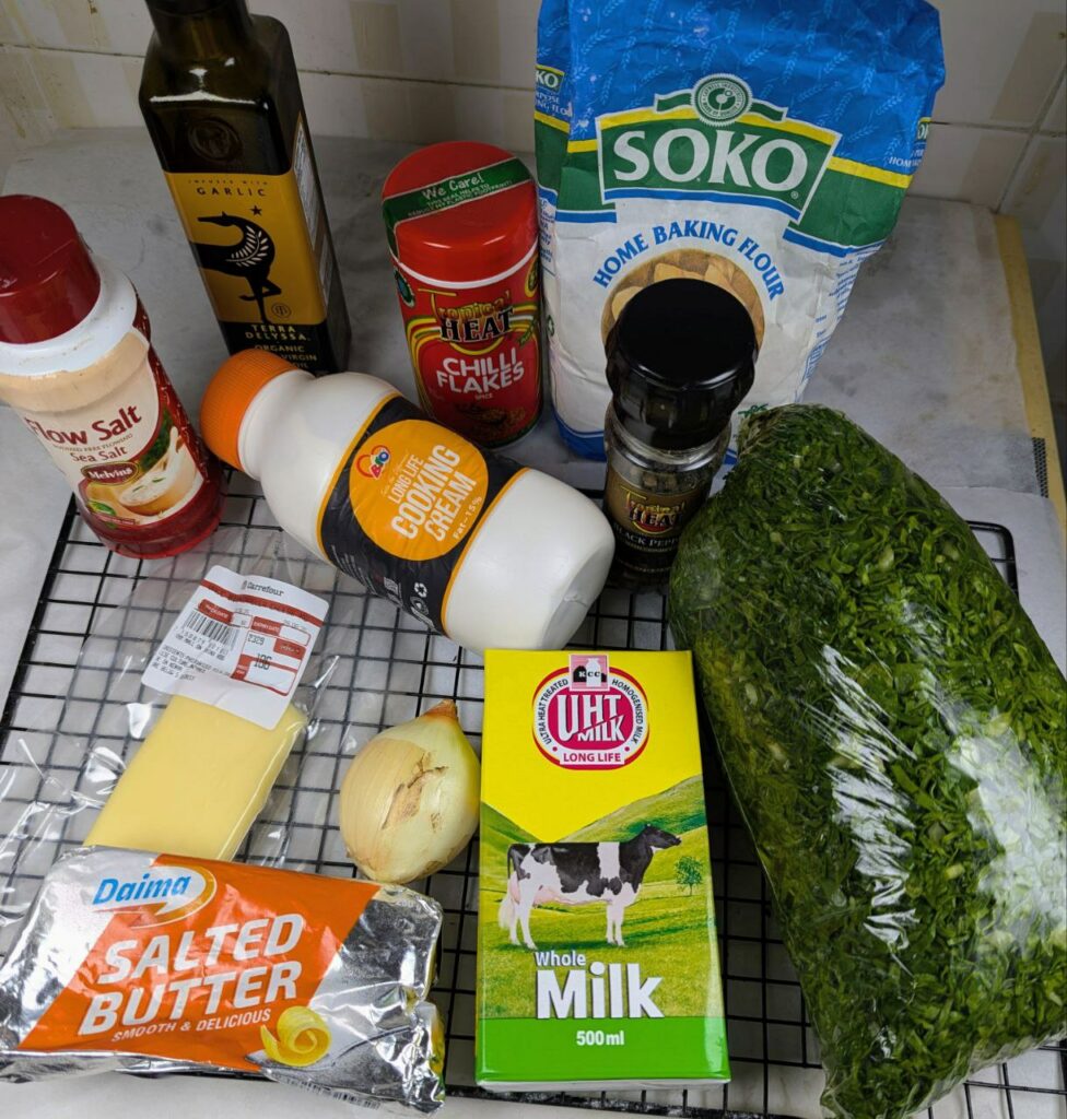 Creamed Spinach Ingredients