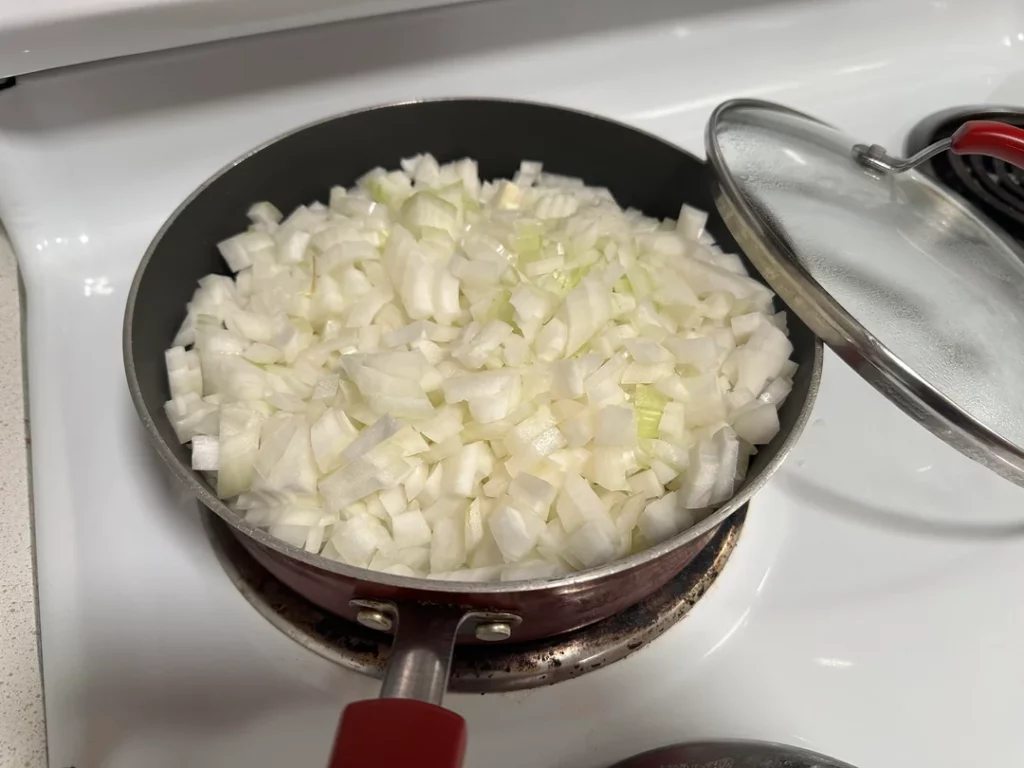 chopped up onions